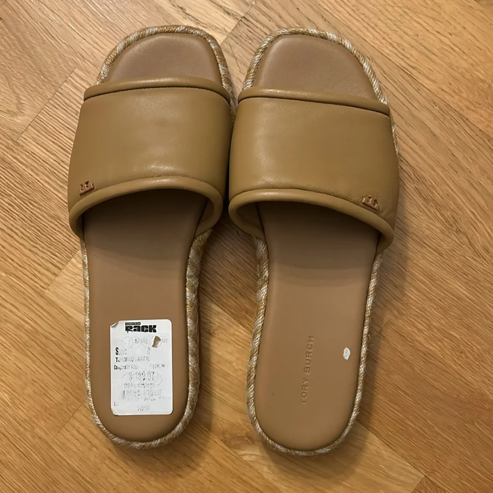New Tory Burch Espadrille Slides North Nappa